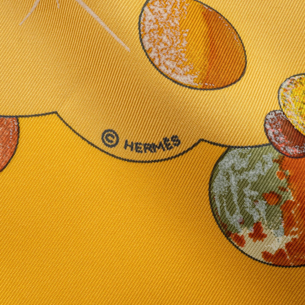 HERMES Yellow Silk Scarf - Picture 10 of 16
